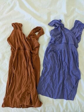 Sleeveless Bamboo Knit Tops in Copper & Periwinkle